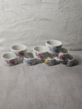 8~ Floral Ceramic Napkin Rings